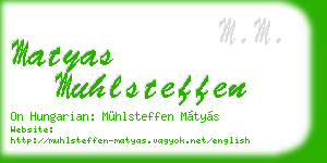 matyas muhlsteffen business card