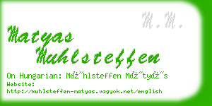 matyas muhlsteffen business card